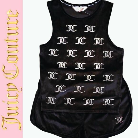 Juicy Couture Other - Juicy Couture JC Rhinestone Tank & Short PJ Set